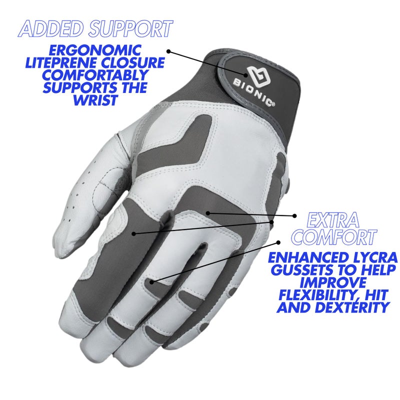بيونيك قفاز جولف Bionic للرجال ReliefGrip 2.0 (فضي مقاس X-Large) - Image 3